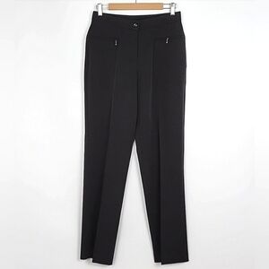 NWT LAURA Women's Black Stretch Trousers Dress Work Pants Tapered Leg Pockets 8